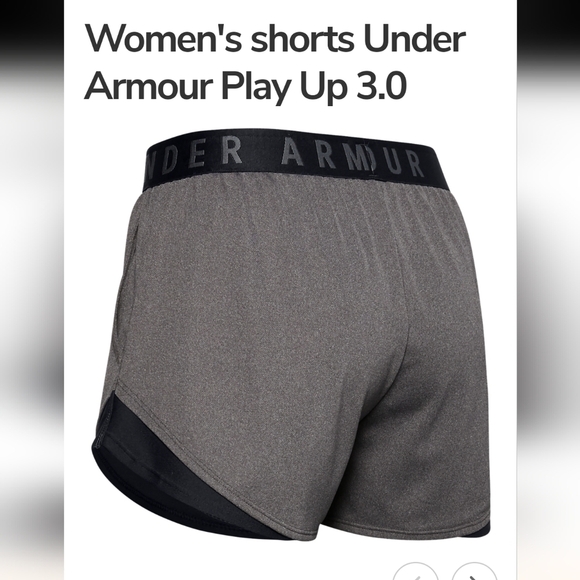 NWT New Under Armour shorts Play Up 3.0 gray & black plus size 2x - Picture 11 of 13